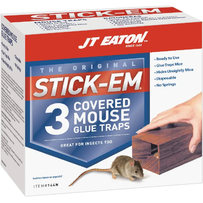 Jt Eaton Stick-Em Mouse Traps – Adhesive-Based Rodent Catcher (3-Pack) 1