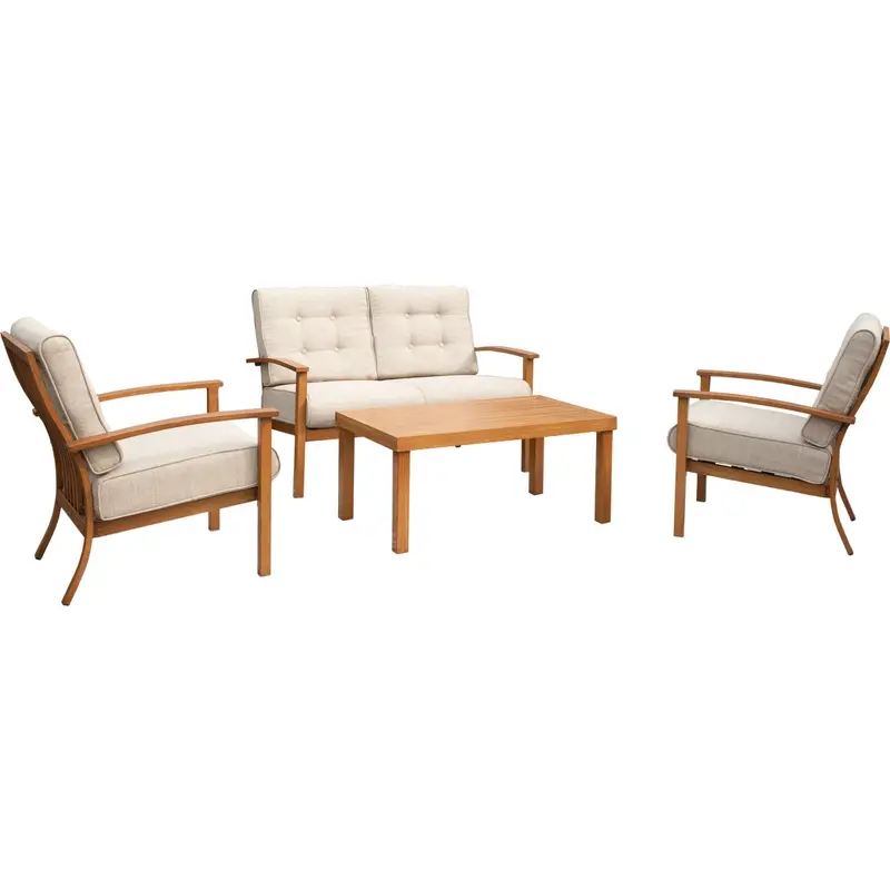 Leisure Classics Beaufort Outdoor Chat Set – 4-Piece Wicker Conversation Group 1