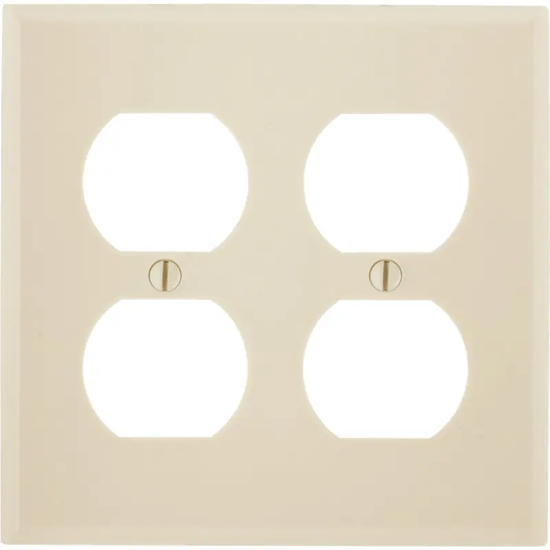 Leviton Ivory 2-Gang Smooth Plastic Wall Plate – Sleek Outlet Cover For Residential Installations 1