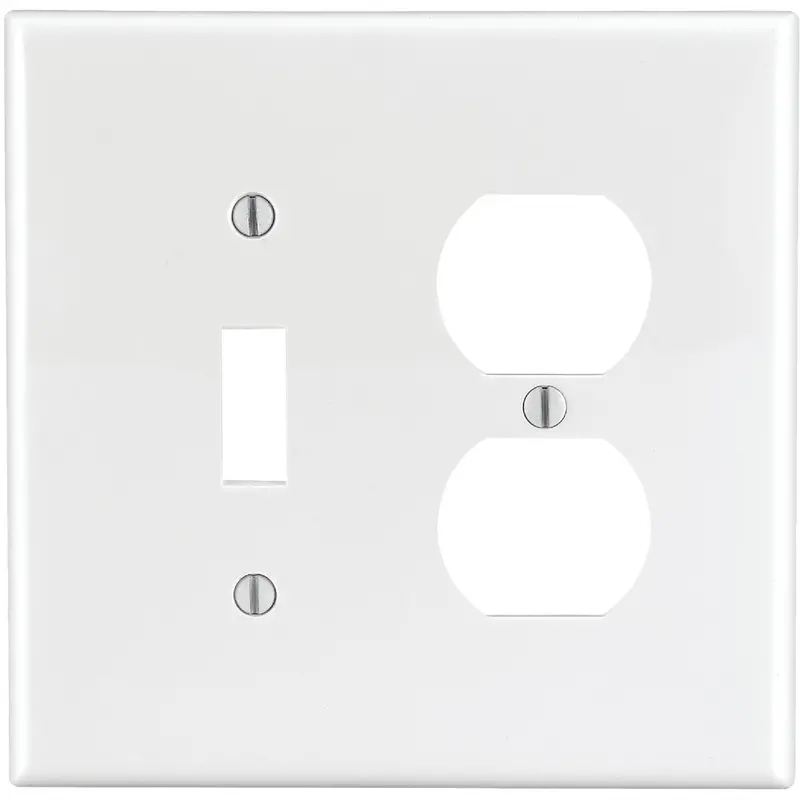 Leviton Mid-Way White 2-Gang Thermoplastic Wall Plate For Toggle And Duplex Outlets 1
