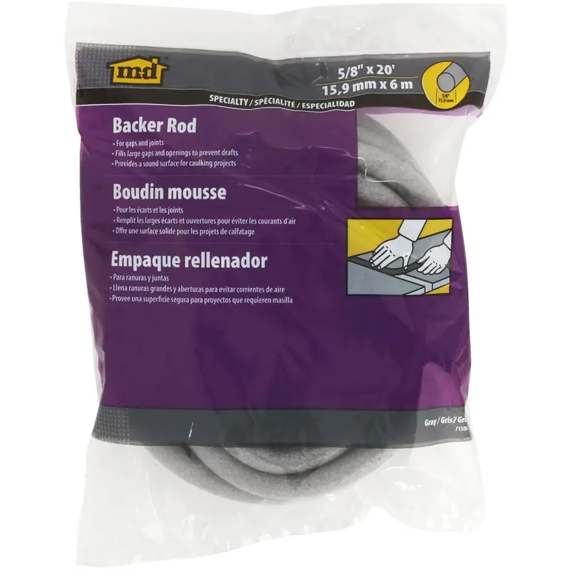 M-D Gray Backer Rod – 5/8-Inch Diameter, 20-Foot Roll 1