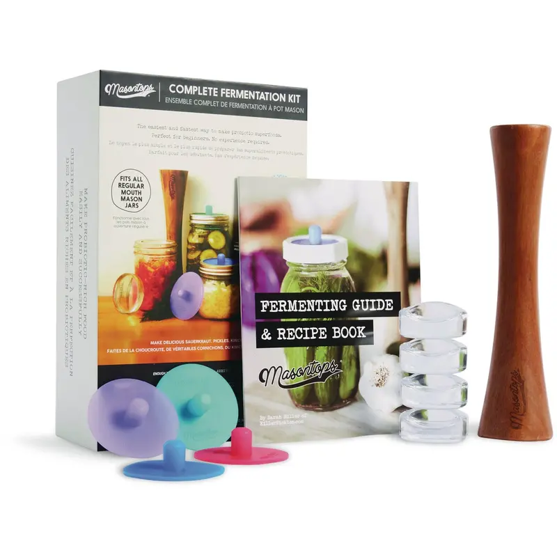 Masontops Fermentation Kit – 9-Piece Regular Mouth Homebrew Starter Set 1