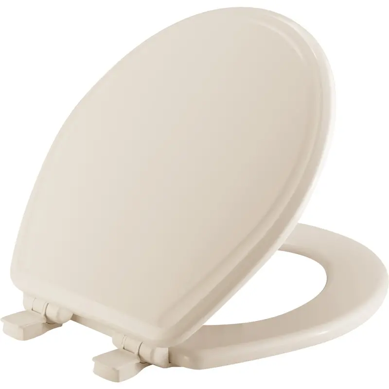 Mayfair Biscuit-Colored Round Toilet Seat – Slow-Close, Closed-Front Design 1