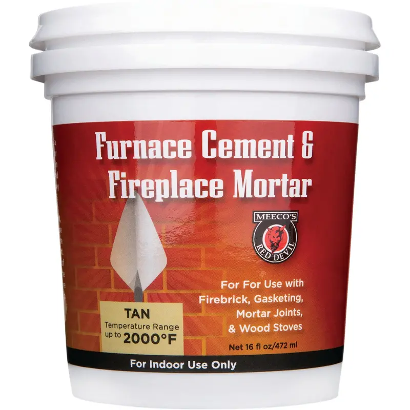 Meeco’S Red Devil Tan Furnace Cement & Fireplace Mortar – 1 Pint Heat-Resistant Sealant 1