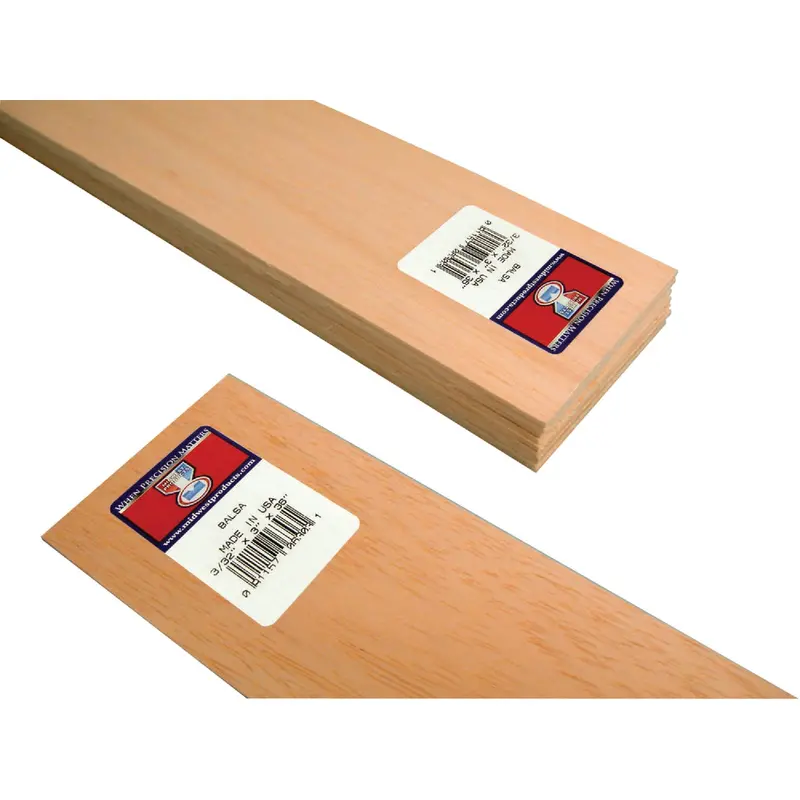 Midwest Balsa Wood Sheet – 3/32" Thick X 3" Wide X 3 Feet Long, Lightweight Craft Material 1