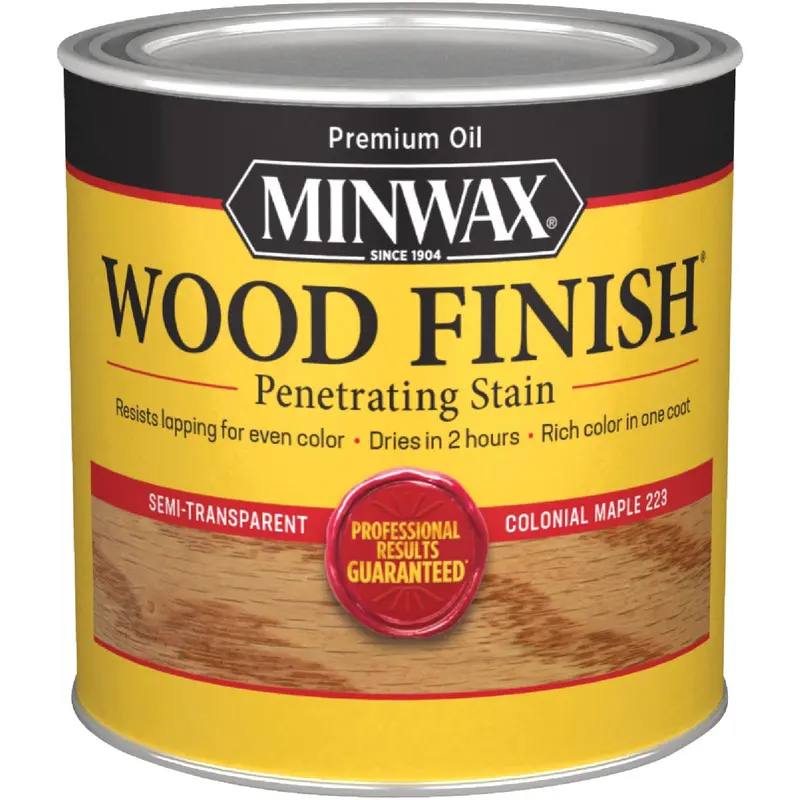 Minwax Colonial Maple Wood Stain – Penetrating Oil-Based Finish, 1/2 Pint For Rich Grain Enhancement 1