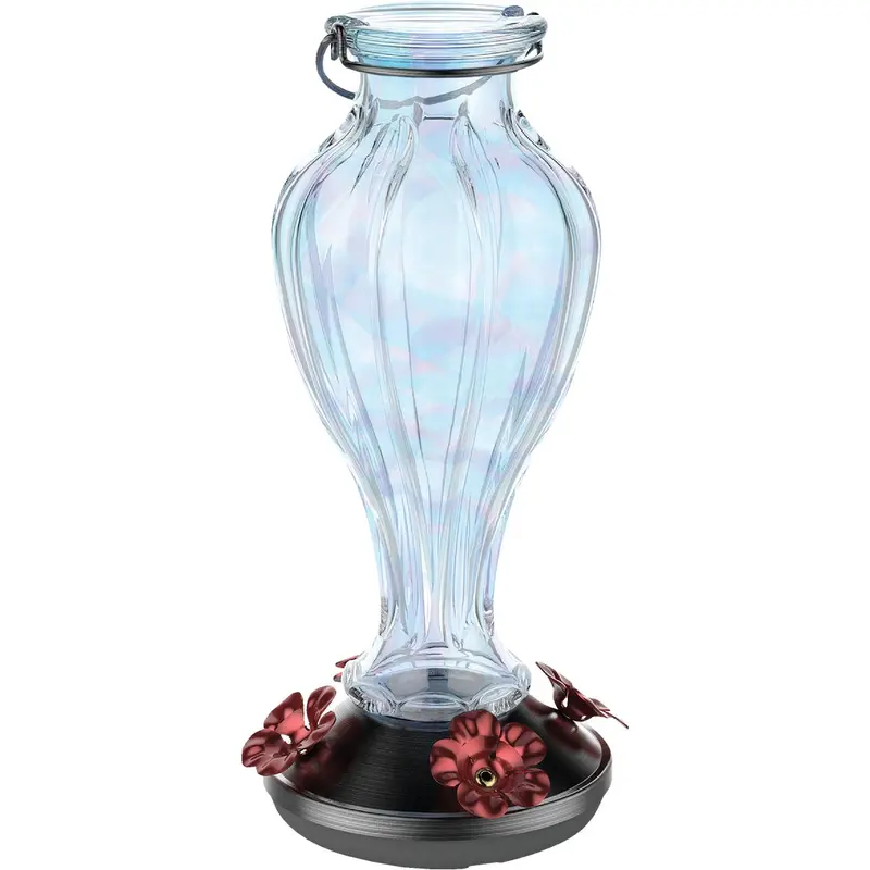 More Birds Glass Hummingbird Feeder – Candy Blossom Design, 24 Oz Capacity 1