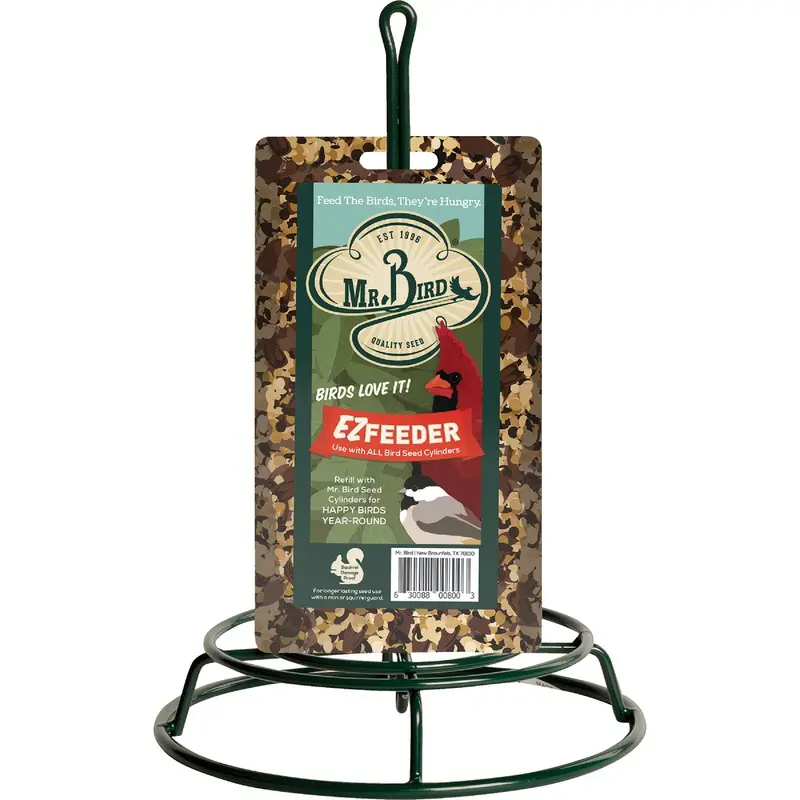 Mr. Bird Green Metal Log-Style Bird Feeder For Wild Seeds 1