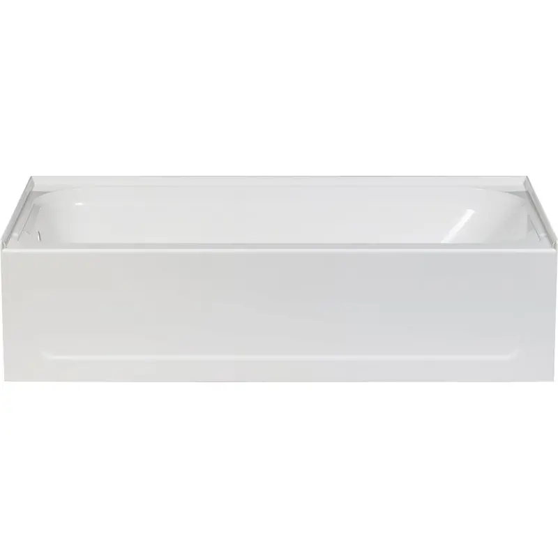 Mustee Topaz White Acrylic Left-Drain Bathtub – 60 In L X 30 In W X 16.5 In D 1