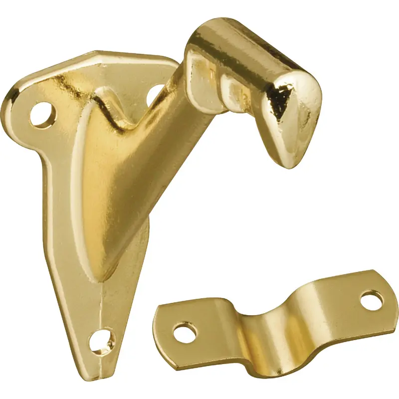 National Bright Brass Handrail Bracket With Mounting Hardware 1