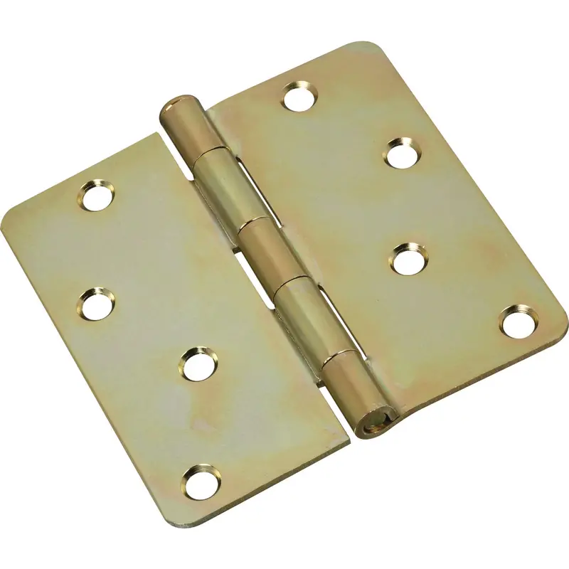 National Hardware Satin Brass Tone Door Hinge – 4" X 1/4" Radius 1