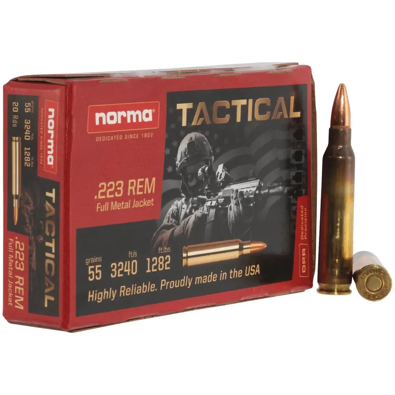 Norma Tactical .223 Remington 55-Grain Fmj Rifle Ammunition 1