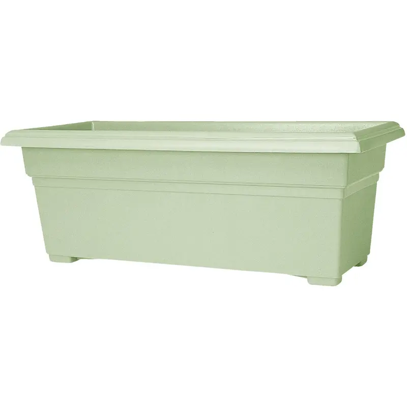Novelty Countryside Sage-Colored Plastic Flower Box – 30-Inch Planter 1
