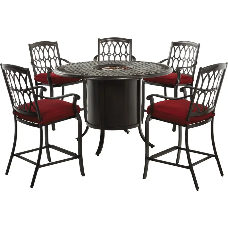 Outdoor Expressions Dondero High-Dining Aluminum Patio Set – 6-Piece 1