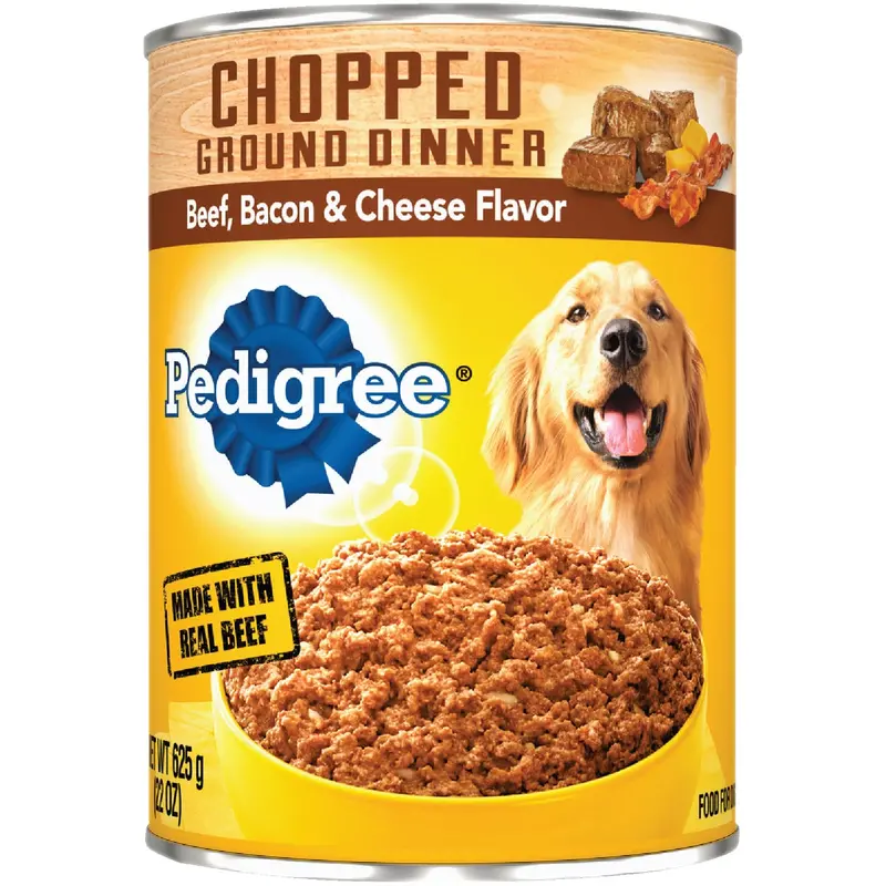 Pedigree Wet Dog Food – Meaty Ground Dinner With Beef, Bacon & Cheese (22 Oz) 1