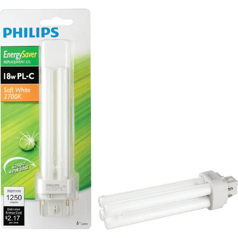 Philips Pl-C Compact Fluorescent Bulb – Soft White, 75W Equivalent, G24 Base 1
