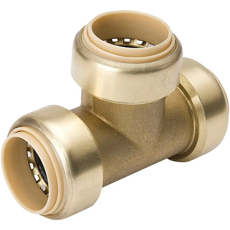 Proline Brass Push-Fit Tee Fitting – 3/4-Inch X 3/4-Inch X 3/4-Inch 1
