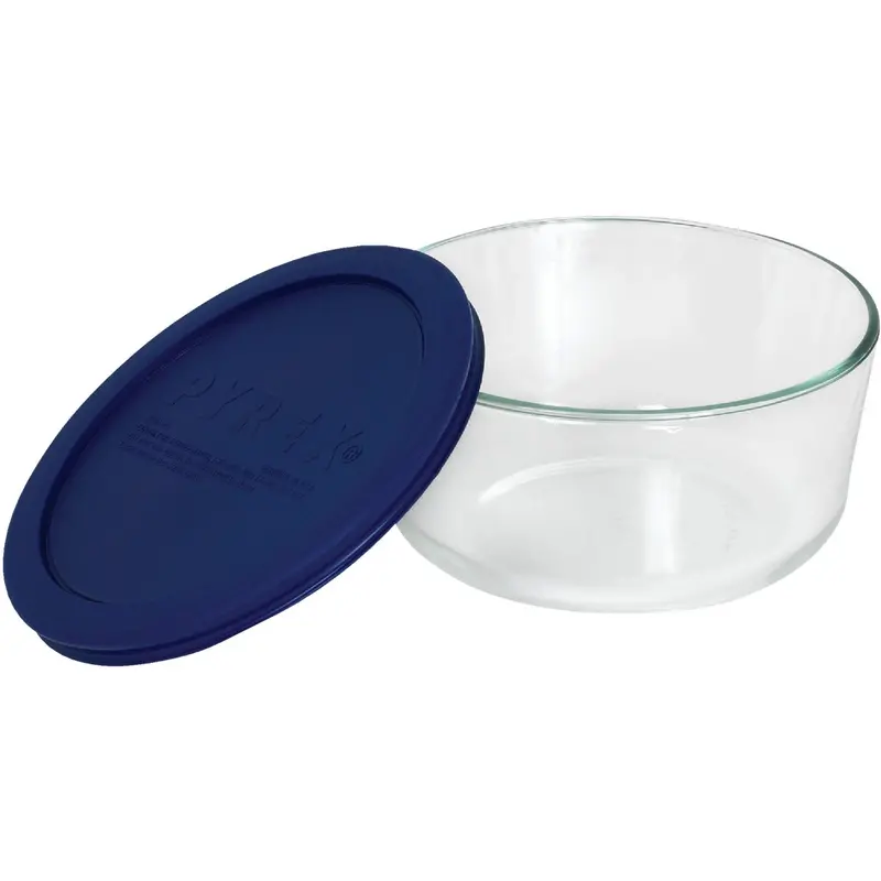 Pyrex Simply Store Round Glass Food Container – 4-Cup Capacity With Airtight Lid 1