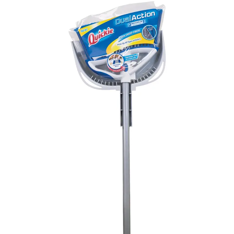 Quickie Dual-Action Angle Broom & Dustpan Combo – Ergonomic Sweeping Tool Set For Tight Spaces 1