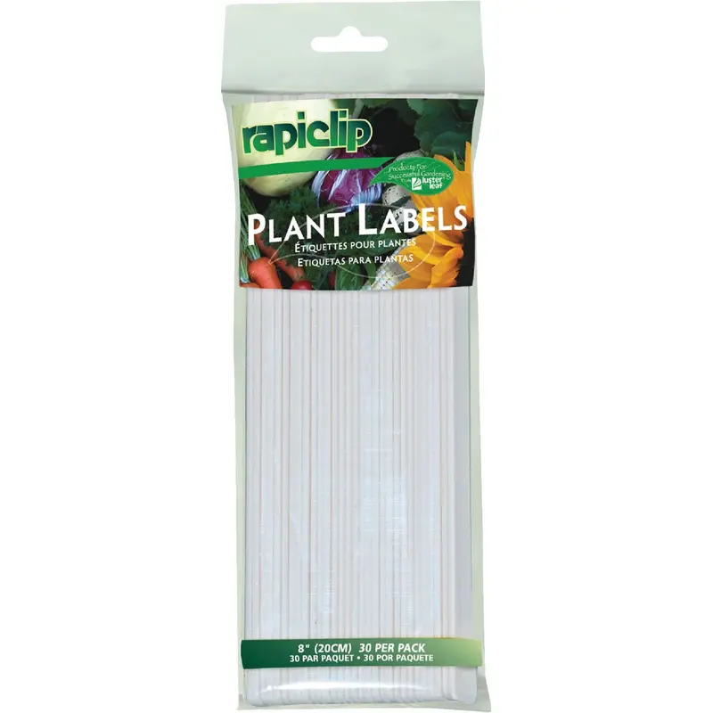 Rapiclip Plastic Garden Plant Markers — 8" Tall, 30-Pack 1