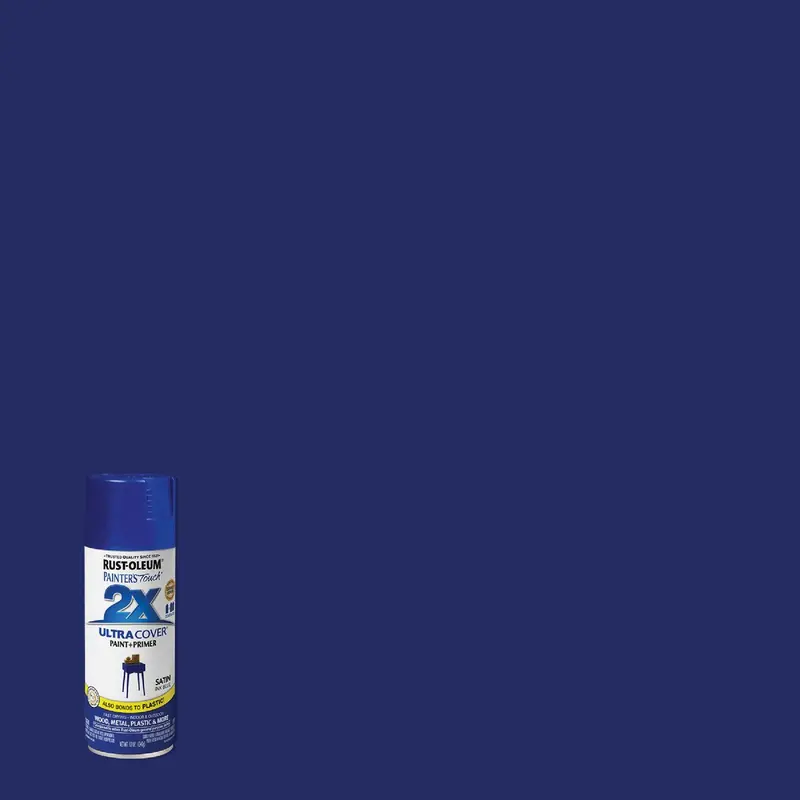 Rust-Oleum Painter’S Touch 2X Ultra Cover Satin Spray Paint + Primer – Ink Blue, 12 Oz 1