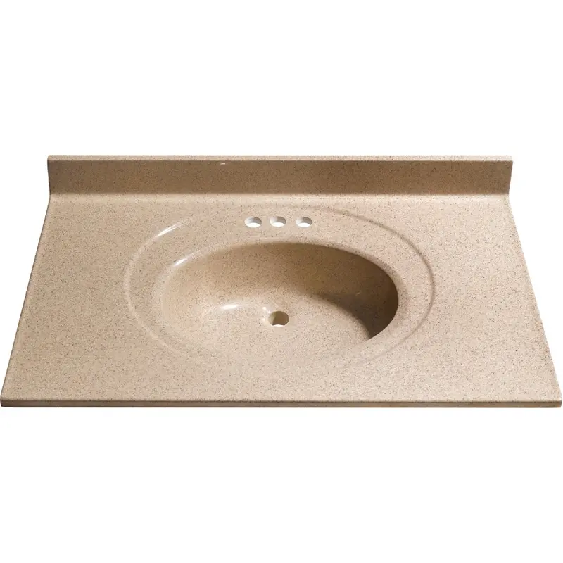 Sand-Finish Faux Granite Vanity Top – 37" W × 22" D With Oval Sink 1
