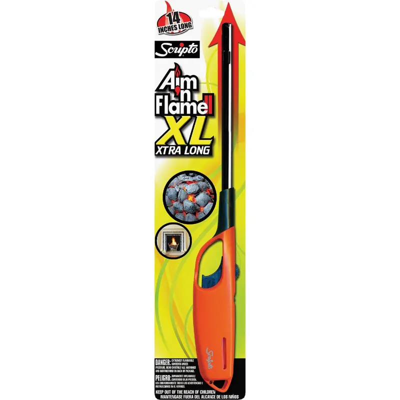 Scripto Aim 'N Flame Ii Butane Lighter – Extra-Long Straight Stem, Nonrefillable 1