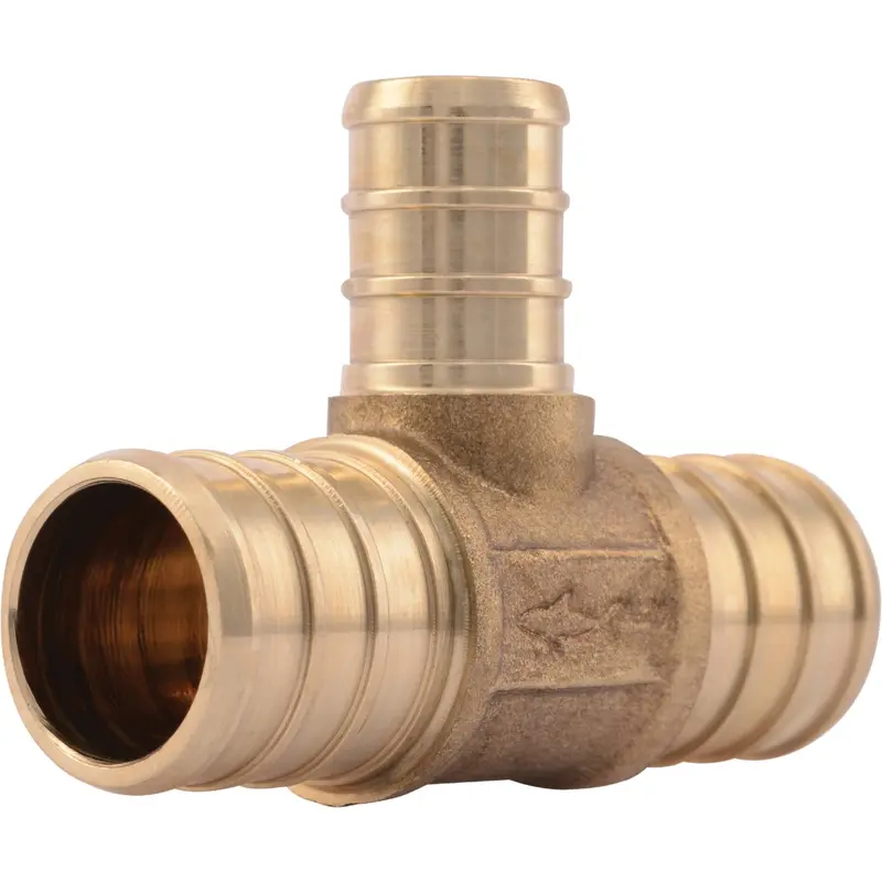 Sharkbite Reducing Brass Pex Tee – 3/4" X 3/4" X 1/2" Barb Fitting 1