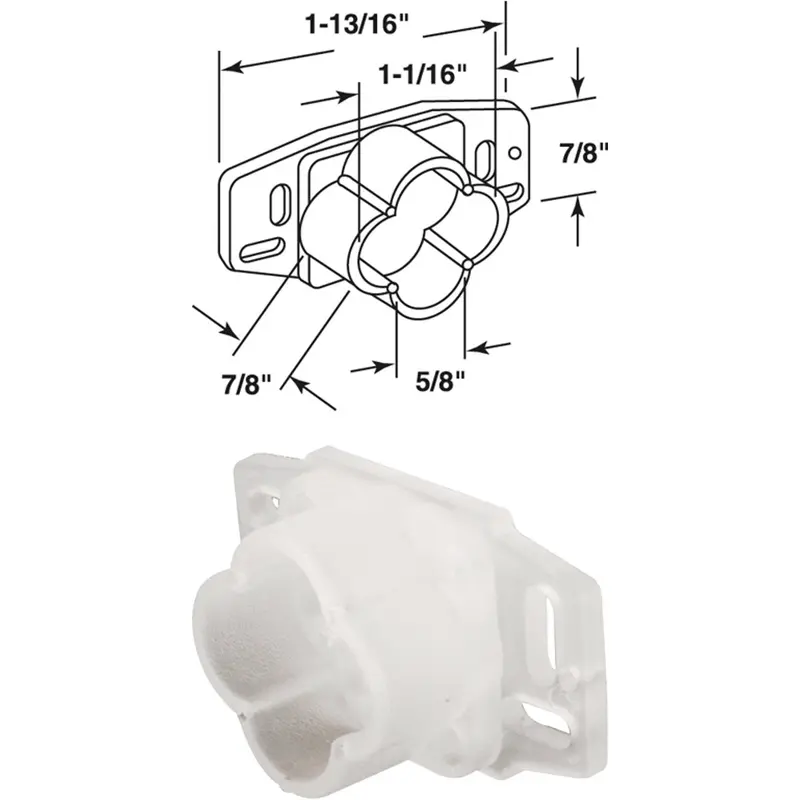 Slide-Co White Rear Plastic Track Socket – Replacement Component For Sliding Door Systems 1