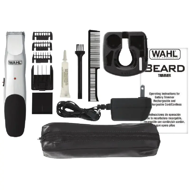 Wahl Rechargeable Cordless Beard Trimmer & Grooming Kit – Precision Stainless Steel Blades 1