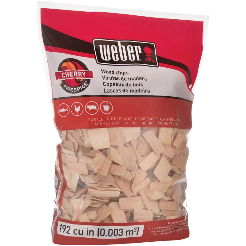 Weber Firespice Cherry Smoking Chips – 192 Cu In, Natural Wood For Grilling & Smoking 1