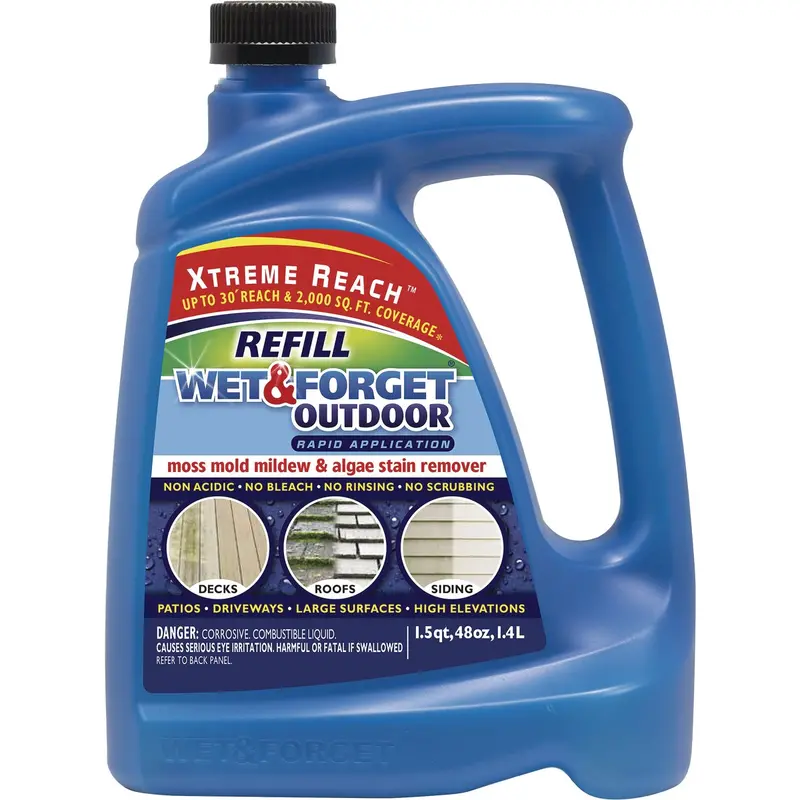 Wet & Forget Hose-End Concentrate – 48-Ounce Mold, Mildew, Moss & Algae Remover 1