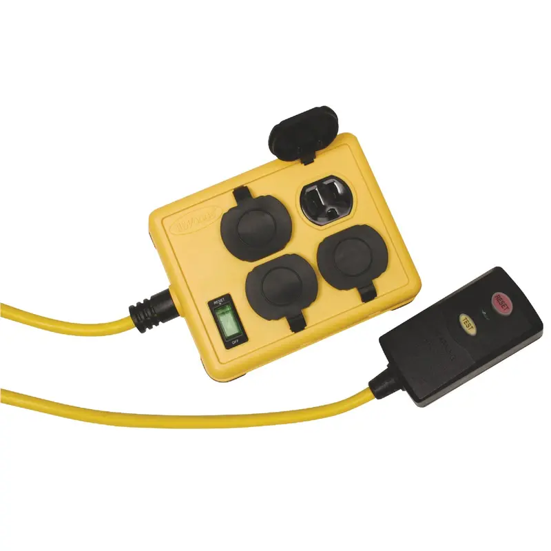 Woods 6-Foot 14/3-Gauge Yellow Gfci Extension Cord – 4-Outlet Heavy-Duty Outdoor Power Strip 1