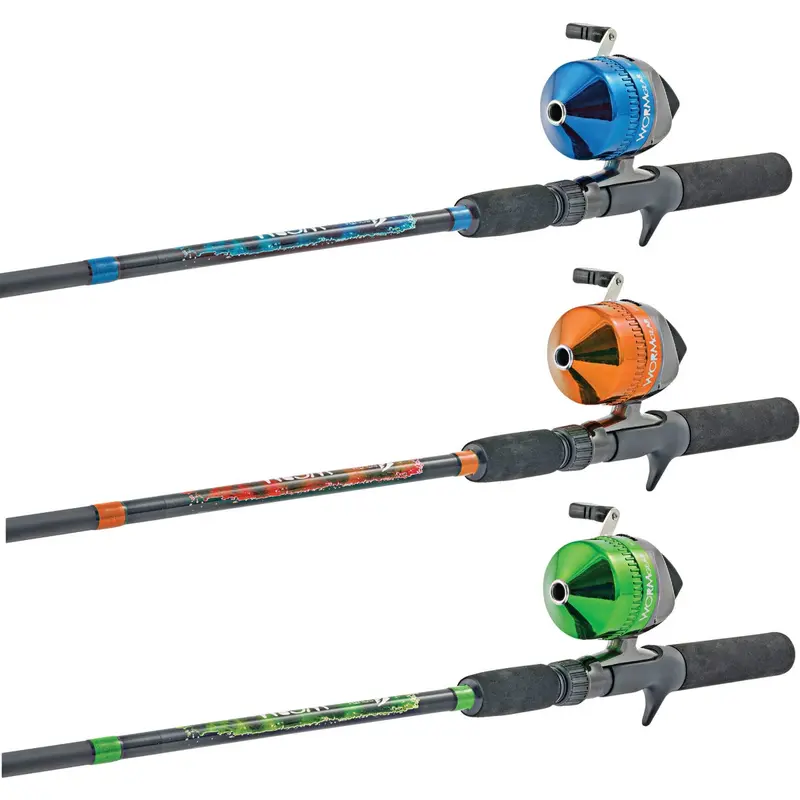 Worm Gear Fiberglass Spincast Combo – 5-Foot-6-Inch Rod With Reel 1